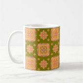 Floral Grid Ceramic Mug Koffiemok (Links)