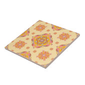 Floral Grid Ceramic Tile Tegeltje (Zijkant)