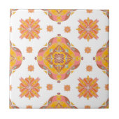 Floral Grid Ceramic Tile Tegeltje (Voorkant)