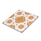 Floral Grid Ceramic Tile Tegeltje (Zijkant)