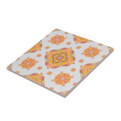 Floral Grid Ceramic Tile Tegeltje (Zijkant)