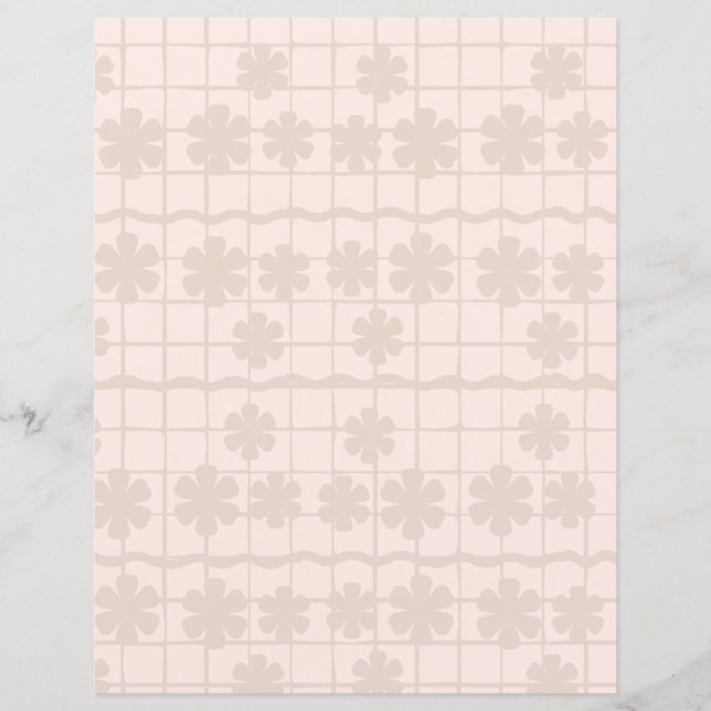 Floral Grid Scrapbook Paper (Voorkant)