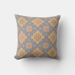 Floral Grid Throw Pillow Kussen