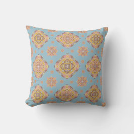 Floral Grid Throw Pillow Kussen
