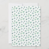 Floral grijs roze, moderne bloemen bruiloft kaart (Achterkant)