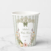 Floral  grillig Baby shower Papieren Bekers (Achterkant)