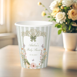 Floral  grillig Baby shower Papieren Bekers