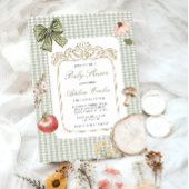 Floral  grillig salie Baby shower Kaart