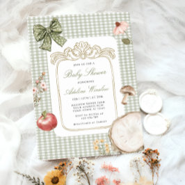 Floral  grillig salie Baby shower Kaart