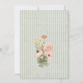 Floral  grillig salie Baby shower Kaart (Achterkant)