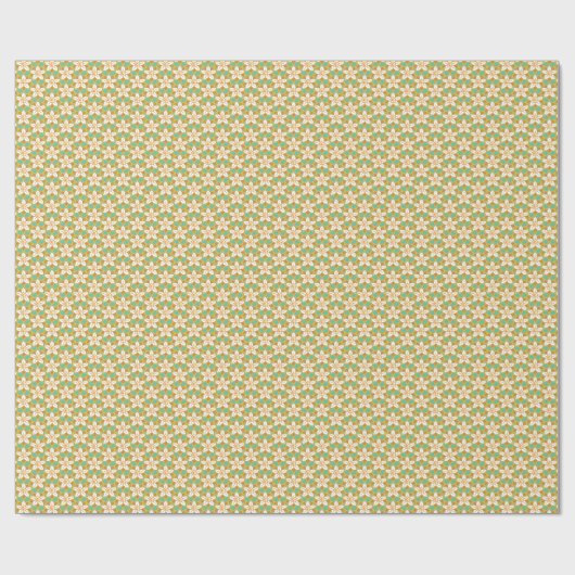  Floral groen en geel Jonquil patroon Cadeaupapier (Vlak)