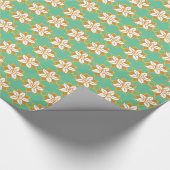 Floral groen en geel Jonquil patroon Cadeaupapier (Hoek)