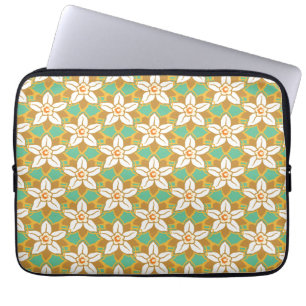  Floral groen en geel Jonquil patroon Laptop Sleeve