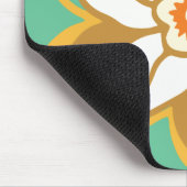 Floral groen en geel Jonquil patroon Muismat (Hoek)