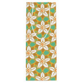  Floral groen en geel Jonquil patroon Wijn Cadeautas (Achterkant)