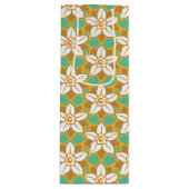  Floral groen en geel Jonquil patroon Wijn Cadeautas (Voorkant)