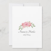 Floral, groen en roze op witte achtergrond kaart (Achterkant)