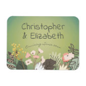 Floral Groen Monogram Cruiseschip Deurzoeker Magneet (Horizontaal)