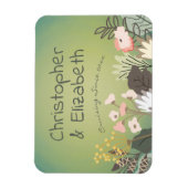 Floral Groen Monogram Cruiseschip Deurzoeker Magneet (Verticaal)