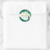 Floral Groen Prinses Quinceanera Verjaardagsgunst Ronde Sticker (Tas)