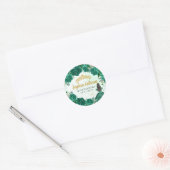 Floral Groen Prinses Quinceanera Verjaardagsgunst Ronde Sticker (Envelop)