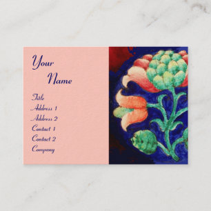 FLORAL, groen rood blauw sinaasappel Visitekaartje
