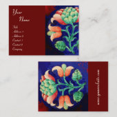 FLORAL, groen rood blauw sinaasappel Visitekaartje (Voorkant / Achterkant)