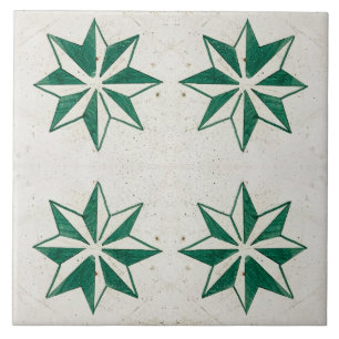floral groen wit Modern Portugees azulejos Tegel Tegeltje