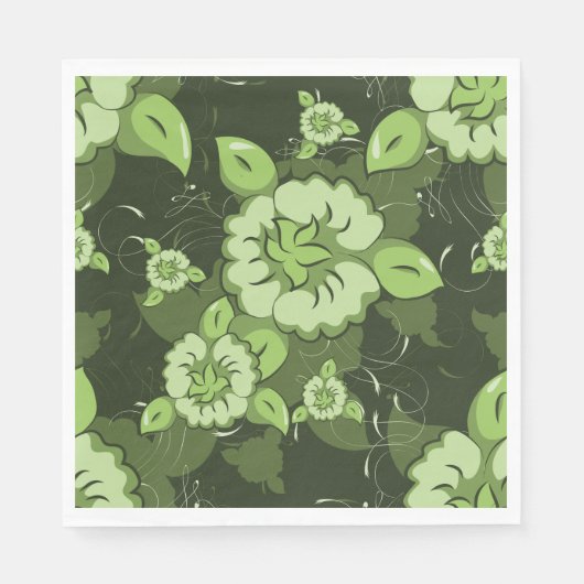 Floral Groenboek Napkins Servet (Voorkant)