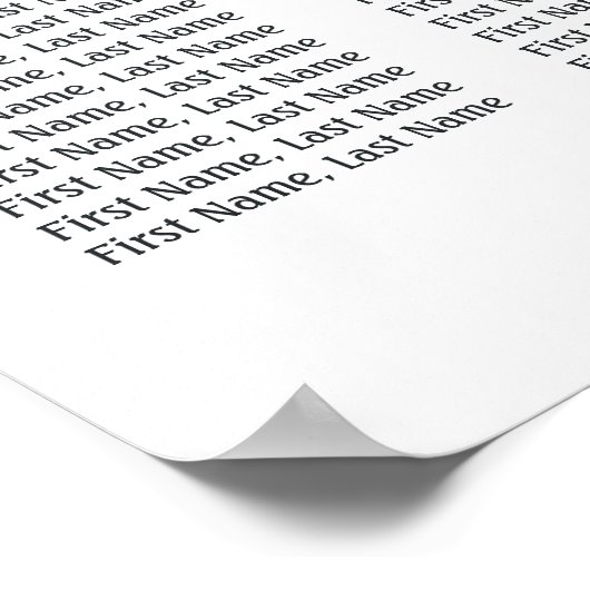 Floral, groene bruiloft 8 Tables Zitkaart Poster (Hoek)