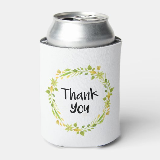 Floral groene krans dank u Coozie (Blikje Voorkant)