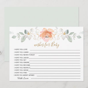 Floral, groene wensen voor Baby shower Kaart