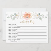 Floral, groene wensen voor Baby shower Kaart (Voorkant)