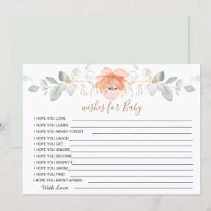 Floral, groene wensen voor Baby shower Kaart