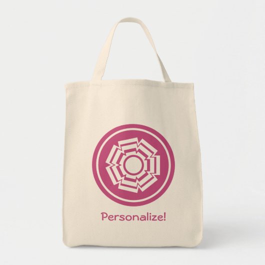 Floral Groove Bag, Magenta Tote Bag (Voorkant)