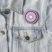 Floral Groove Button, Eggplant Ronde Button 5,7 Cm (In situ)