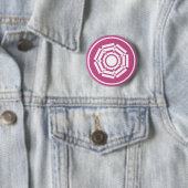 Floral Groove Button, Magenta Ronde Button 5,7 Cm (In situ)