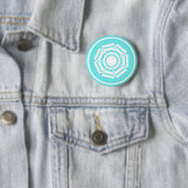 Floral Groove Button, Turquoise Ronde Button 5,7 Cm (In situ)