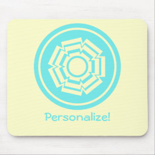 Floral Groove Mousepad, Turquoise Muismat