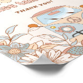 Floral Groovy Retro Hippie Party Favorieten Poster (Hoek)