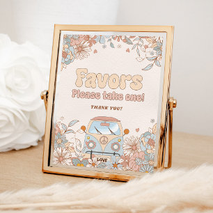 Floral Groovy Retro Hippie Party Favorieten Poster