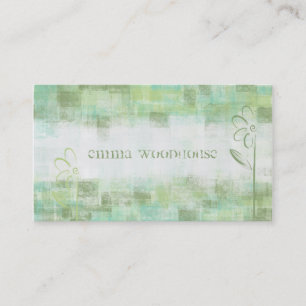Floral Grunge Aqua & Zee Green Visitekaartje