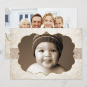 Floral Grunge Double Sided 2 Photo Holiday Kaart (Voorkant / Achterkant)