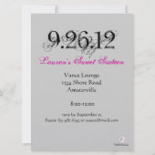 Floral Grunge - Foto Sweet 16 Uitnodiging (Achterkant)