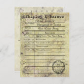  Floral Grunge Library Kaart Bewaar de datum (Voorkant / Achterkant)