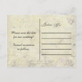  Floral Grunge Library Kaart Bewaar de datum (Achterkant)