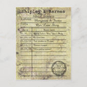  Floral Grunge Library Kaart Bewaar de datum (Voorkant)