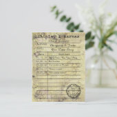  Floral Grunge Library Kaart Bewaar de datum (Staand voorkant)