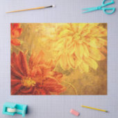 Floral Grunge Oranje debetpapier Tissuepapier (Craft)