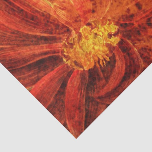 Floral Grunge Oranje debetpapier Tissuepapier (Detail)